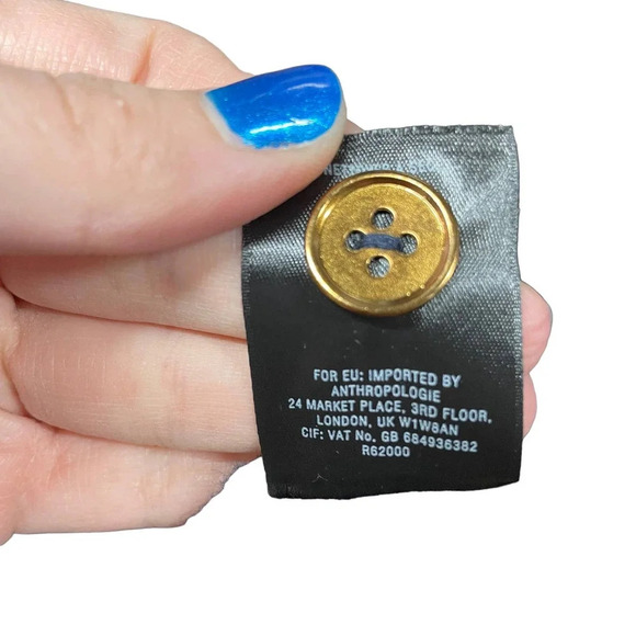 Anthropologie Rosie Neira Military Sweater Blazer Jacket Wool‎ Navy Blue Size XS - Picture 10 of 10